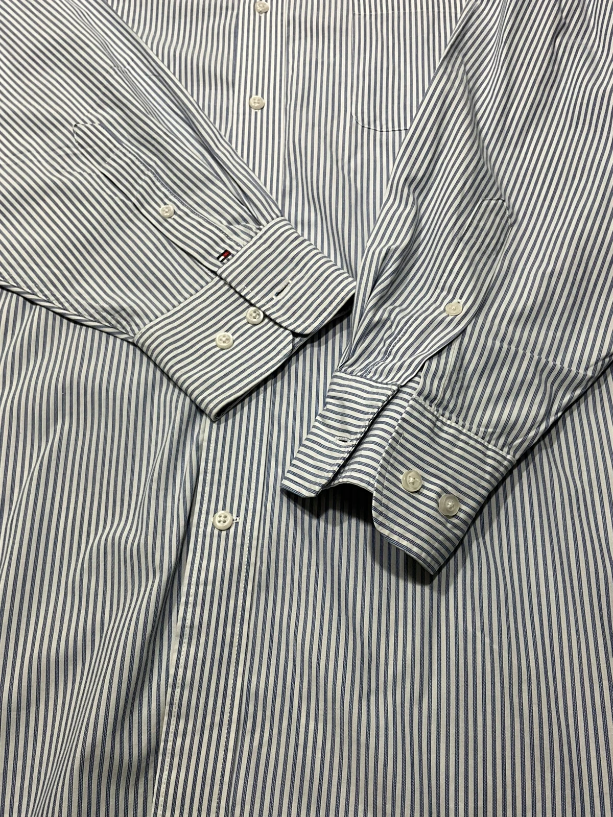 Chemise Tommy Hilfiger Regular Fit XL Chic Rayée Bleu Blanc – photo 3